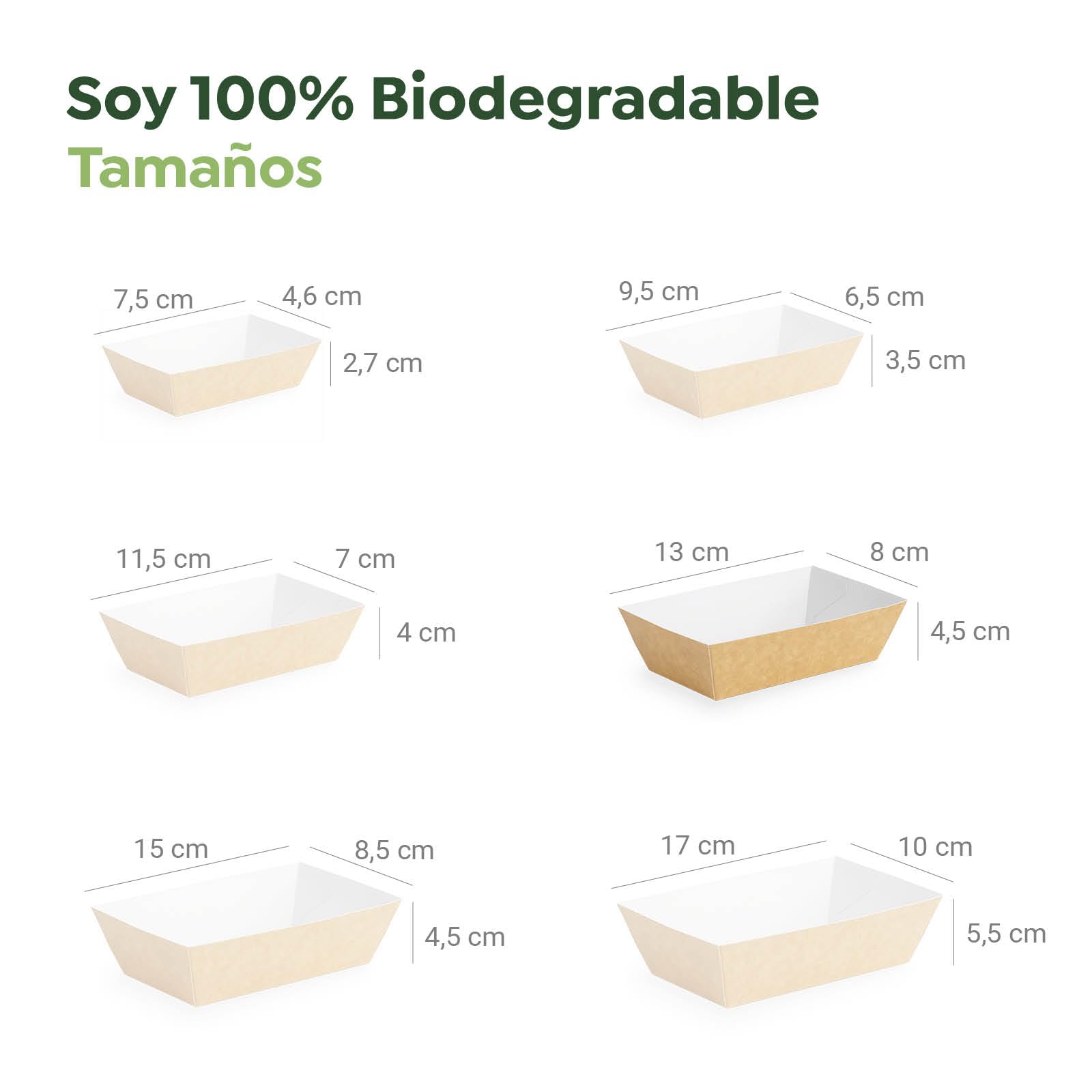 MAXI PRODUCTS - 500 unidades Cuenco Cartón Desechables - Cuenco Aperitivos - Comida para llevar - Bandeja Cartón - Comidas frías y calientes - Aperitivo Desechable - 13x8x4,5cm - APILABLE