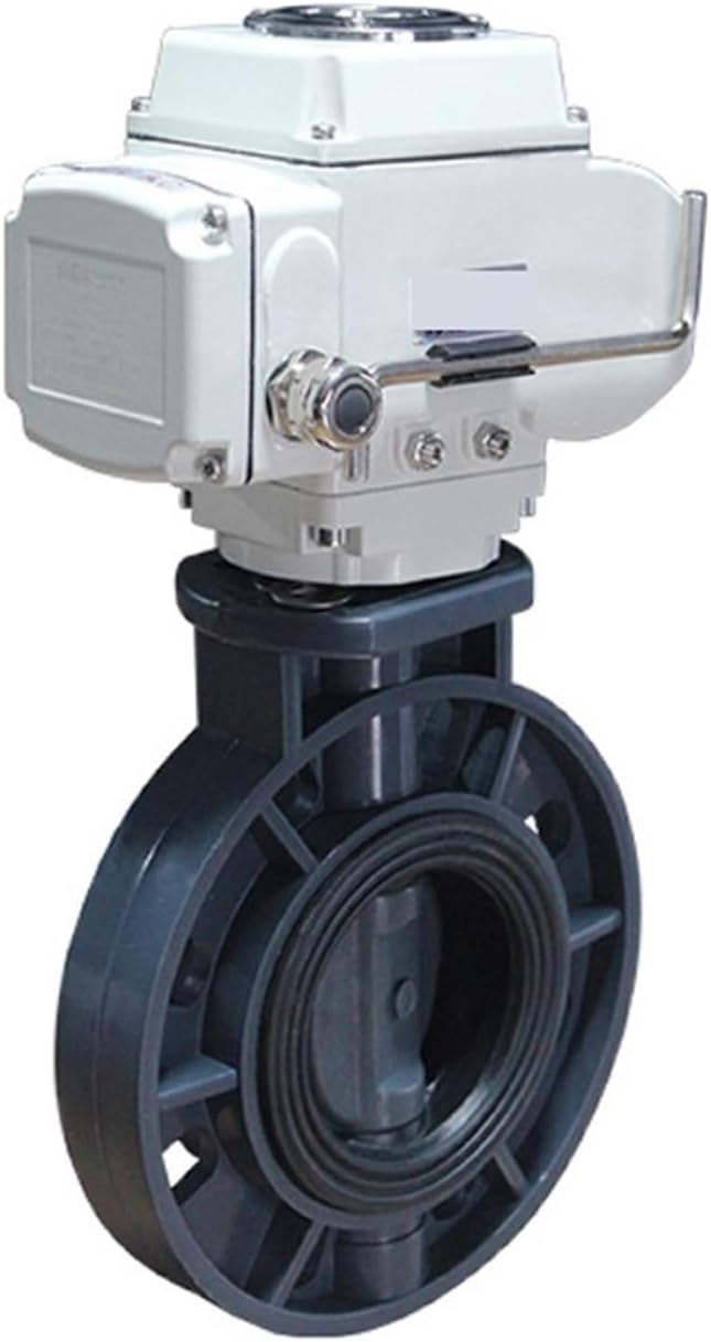 2.5 inch PVC Electric Butterfly Valve On Off Type DN65 Plastic Motorized Butterfly Valve for Water Usage EPDM Sealing(AC110V)