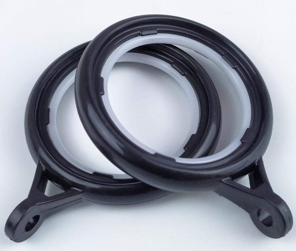 Anillos de Cortina con Ojales, Anillo Romano de bajo Ruido a nanoescala, diámetro Interior de 42 mm, para Cortinas y Barras, Paquete de 50, Dorado (Negro)