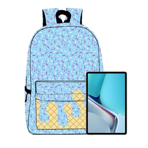 Kawaii Ice Cream Drip Shoulder Bag for Boys – Trendy Cute Backpack with Unique Drip Design, Light Blue, Stylish & Lightweight(Royal Blue)3