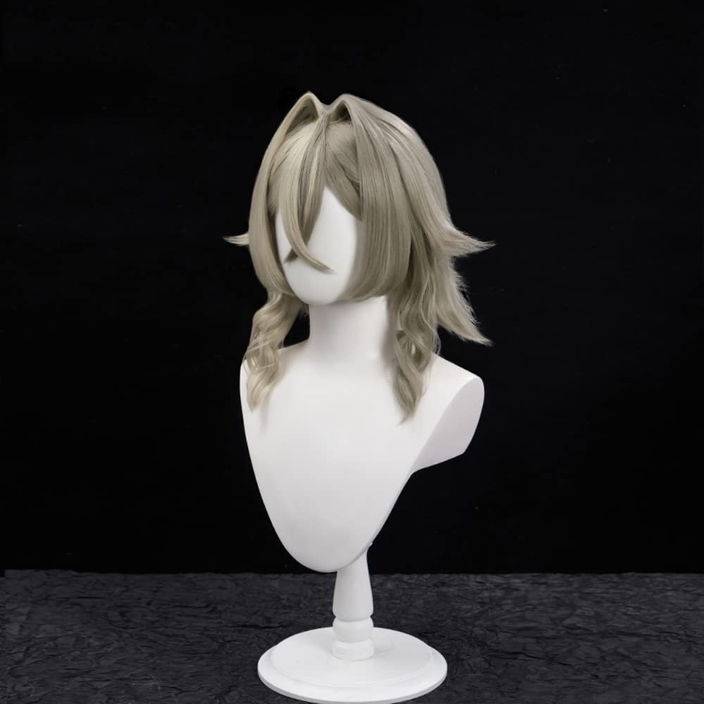 Cosply Wig Light Linen Green Dark Grey Green 55cm 21inch Halloween