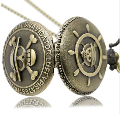Image of AUGEN Premium Pocket Watch Metal Keychain OnePiece-3 Retro Vintage for Gifting With Key Ring Anti-Rust (Pack Of 1)