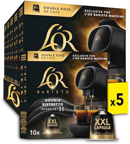 L’OR BARISTA Double Ristretto XXL Aluminium Medium Roast Coffee Capsules (5 X 10 Pods) Intensity 11