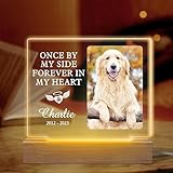 Pawfect House Forever in My Heart Personalized Custom Acrylic 3D LED Light, Christmas Memorial Gifts for Pet Lovers, Sympathy Pet Loss Gift, Dog Remembrance Gift, Grieving Gifts, Gifts for Loss of Dog