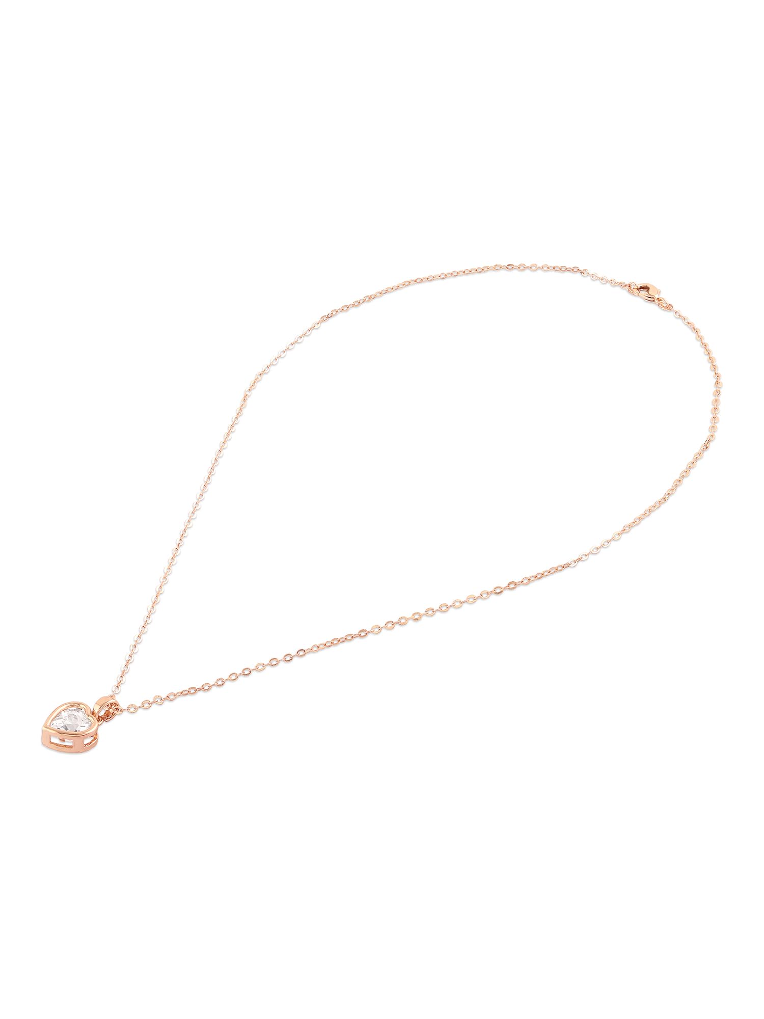 Contemporary Heart CZ Pendant & Chain-ZPFK16912