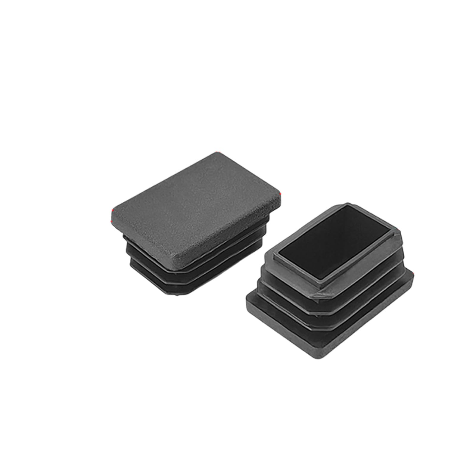 12Pcs Black Rectangle Blanking End Caps Tubing End Cap Insert Blanking Stopper Pipe Tube Cap