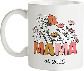 11oz Mama Est 2025" Mug - Mother’s Day/Baby Shower/Pregnancy Gift for New Moms, Coworkers