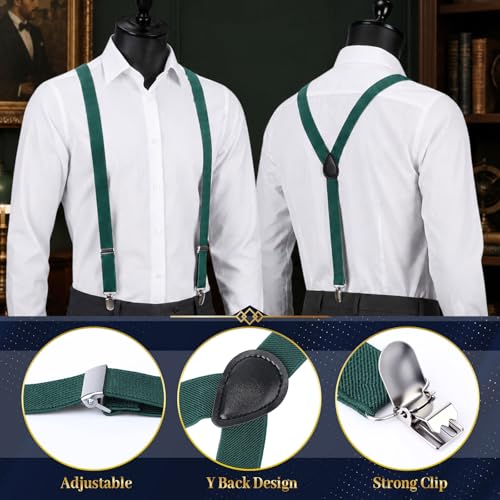 Image of 9 Pieces Y Back Style Unisex Suspenders Adjustable Elastic Suspenders for Men Women Rainbow braces with Clip for Pants