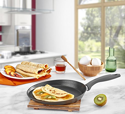 Saflon Titanium Nonstick 11 Inch Crepe Pan Forged Aluminum With Pfoa Free Scratch Resistant Coating (Gray) #TOP4