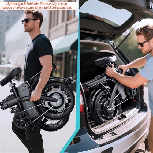 Electric Bike for Adults 14" Folding Ebike 550W 23MPH 35Mi 48V12Ah UL2849 image 4