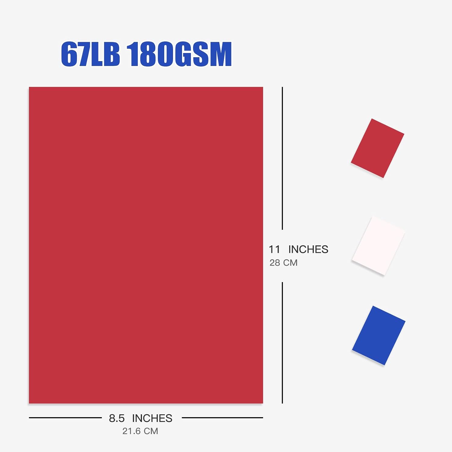 30 Sheets Red White Blue Cardstock Paper 8.5 x 11 Inches, 67lb/180gsm Patriotic Colored Cardstock for 4th of July Decorations, Easy to Cut,Printing, DIY Crafts, Card Making, School Projects(Patriotic)
