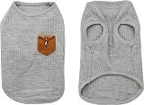YAODHAOD Hundehemd für Kleine Hunde, Hundekatzen Kleidung, blau und grau, Baumwolle für kleinen Hund und Katze (2er Pack) (XL-Geeignet für Schräbischer und Corgi, Blau und grau)