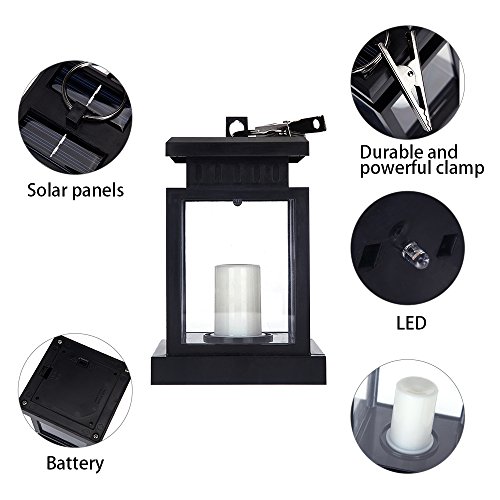 Hanging Solar Lantern Lights Outdoor Decorative Night Light For Patio Landscape Yard Waterproof, White Candle With Warm Light Flicker, Auto Sensor On Off, Lantern Candle Lights (2 Pack) #TOP5