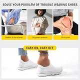 ODCKOI Damskie Sneakersy Slip On, Lekkie Oddychające Buty Sportowe Bez Sznurówek, Wygodne Buty Wsuwane do Chodzenia, Podróży i Codziennego Użytkowania Biały 38