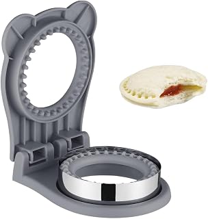 Crustless Sandwich Maker Cutter and Sealer, Crustless Sandwich Pocket Maker for Kids Lunchbox & Breakfast, DIY PB&J Decruster (grey, round)