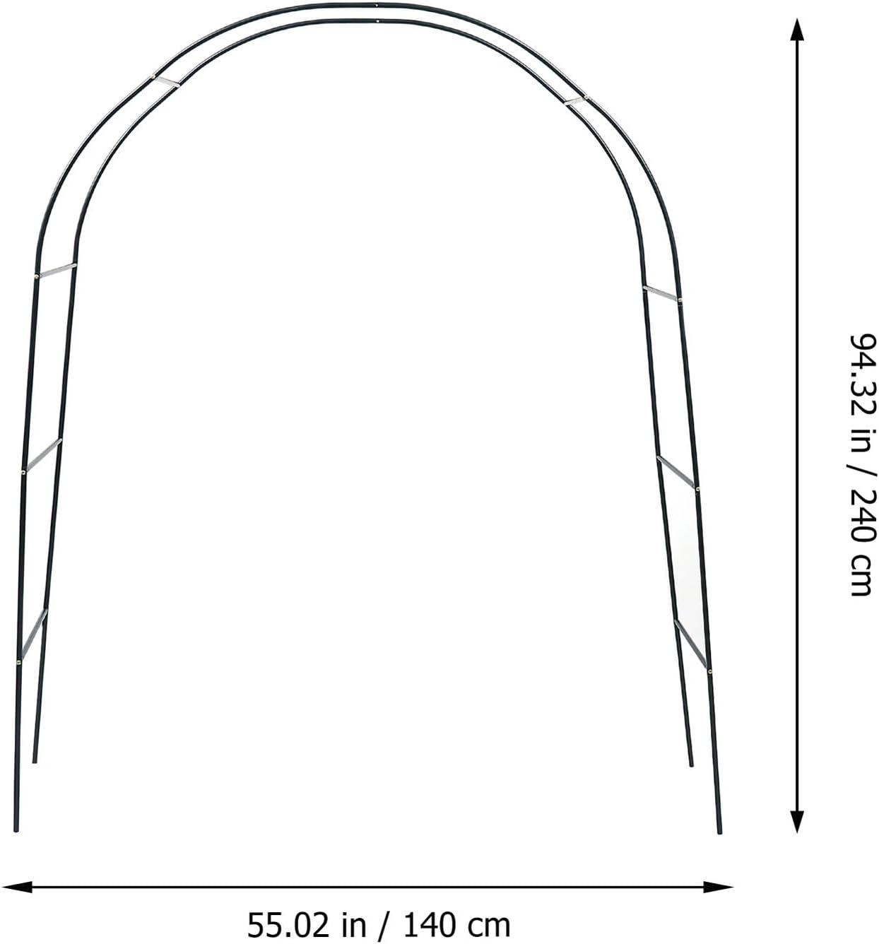 Metal Garden Pergola Arbor Climbing Plant Support 140x40x240cm Outdoor Wedding Arch for Ceremony and Garden Decoration