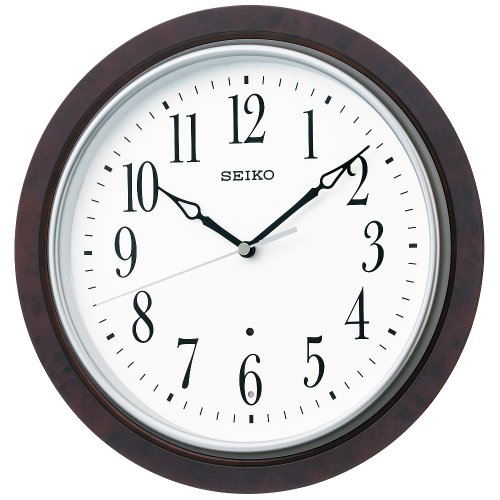 セイコー クロック 掛け時計 電波 アナログ 木枠 濃茶 木目 KX391B SEIKO