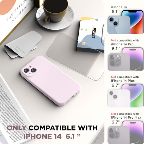SURPHY Silicone Case Compatible with iPhone 14 Case 6.1 inch (2022), with Camera Protection Liquid Silicone Soft Gel Rubber Phone Case Cover with Microfiber Lining (Chalk Pink) by SURPHY - Image 2