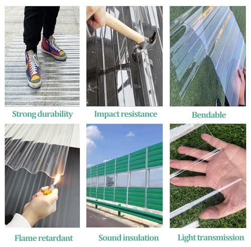 Couverture de toit imperméable en tôle ondulée transparente pour hangar