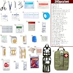 293Pcs/set - First Aid Kit Molle Pouches Emergency Survival Kit Suitable for Outdoor Activities, Home, School, Hiking, Car Travel and Camping - Quick Response First Aid Essentials (Olive Green) - Image 2