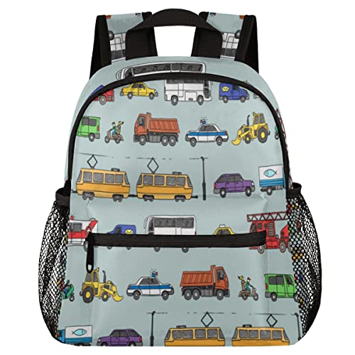 Tropicallife Toddler Backpack Car Colorful Truck Kids Backpack For Boys And Girls Cute Bus Preschool Bag Kindergarten Schoolbag With Chest Strap #TOP8
