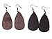 L&N Rainbery Teardrop Leather Earrings Antique Looking Leather Dangle Earrings 2 Pairs Pack