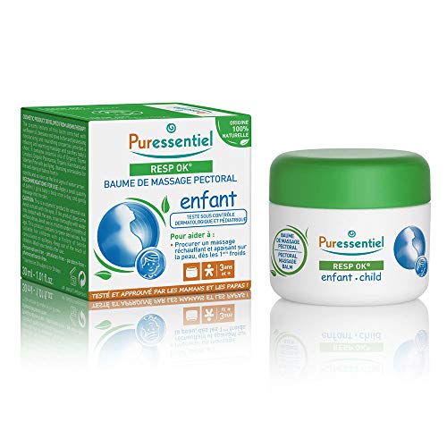 Puressentiel - Resp OK - Baume de Massage Pectoral Enfant - Formule 100% d'origine naturelle - Aider à procurer un massage apaisant et réchauffant dès les premiers froids - 30 ml