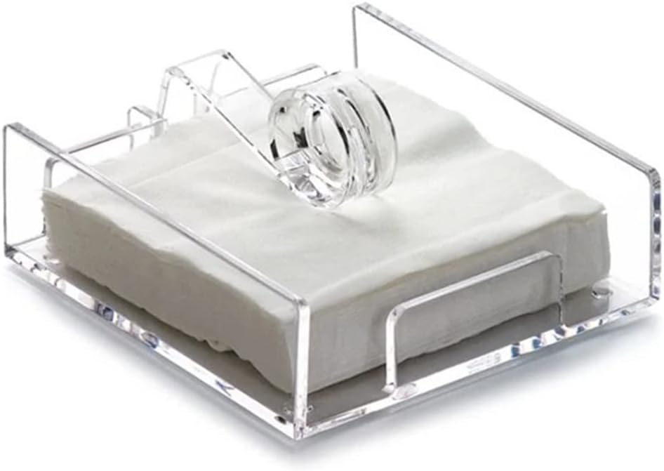 Acrylic Lunch Napkin Holder Table Top Decorative Napkin Tray for Dining Table and Kitchen Clear Luncheon Napkin Holder Tissue Dispenser Horizontal Display (Size : Large)