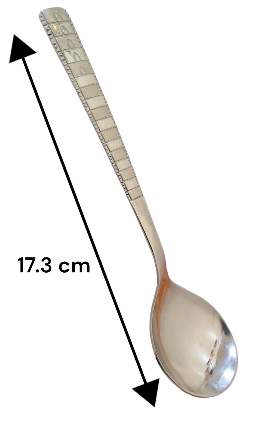 GAFFEL 6 Pcs Stainless Steel Soup Spoon Set Deco Series/Dual-Laser Finish Steel Soup Spoon 17.3cm Long- Set of 6 pcs 1