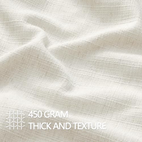 Image of MIULEE Pack of 2 Thick Textured Couch Throw Pillow Covers, Natural Beige Decorative Pillow Covers 16x16, Neutral Linen Cushion Cases for Sofa Bed Living Room Modern Farmhouse Home Decor, No Filling