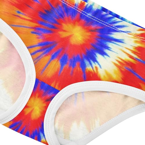 Orange Blue Tie Dye Swirls Panties Little Girl Toddler Underwear Floral Cotton Colorful Briefs Underpants 2t4