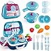 Les enfants prétendent jouer de la cuisine Jouer à Toy Food Set pour les enfants Hamburger Rôle Play Cuisine Jouet 3 ans Girl Girl Garçon cadeau Accessoires jouets ( Color : Blue , Size : One size )