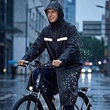 MRWiZMS Ponczo przeciwdeszczowe rowerowe, płaszcz przeciwdeszczowy dla mężczyzn i kobiet, kurtka z przezroczystym daszkiem, wewnątrz pokryta siatką, idealna na kemping, wędrówki, wędrówki, A, XXL