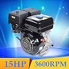 15HP Gas Motor Engine 420CC 4 Stroke OHV Single Cylinder Go Kart Motor Air Cooling Motorcycle (15HP, Black)