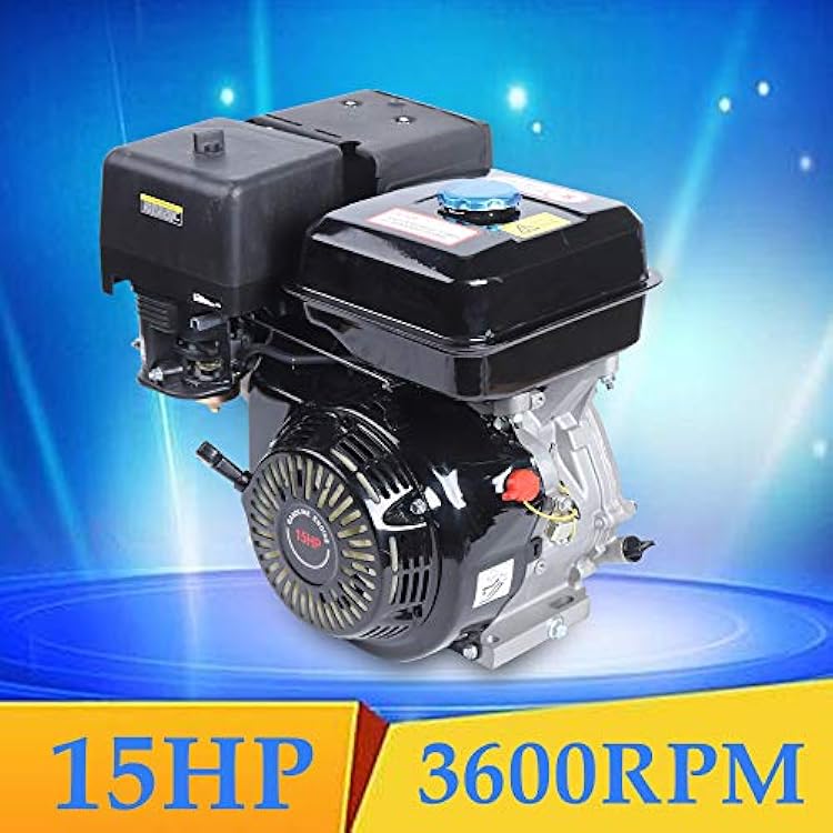 15HP Gas Motor Engine 420CC 4 Stroke OHV Single Cylinder Go Kart Motor Air Cooling Motorcycle (15HP, Black)
