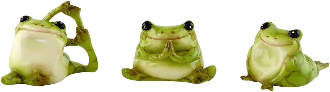 Top Collection Miniature Garden Set of 3 Yoga Frogs