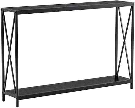 lapday Sofa Side Console Table with Frame Porch,for Storage Shelf Living Room Entry Hall Foyer Table Furniture, Black Wood Grain43" x 9" x 29"