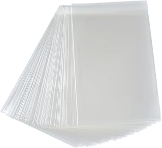 COOLAKE Self Sealing Cellophane Bags 6x8 Inch 100 Pcs Clear Resealable Cello Bags Self Adhesive Treat bags for Packaging,Bakery Bread,Cookies,Favors,Products,Candy
