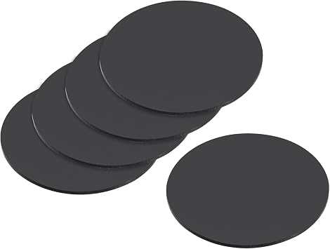 MECCANIXITY 60MM Round Miniature Model Bases, 2MM Thick Circular Base, Black Pack of 5