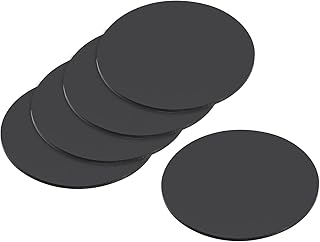 sourcing map 60MM Round Miniature Model Bases, 2MM Thick Circular Base, Black Pack of 5