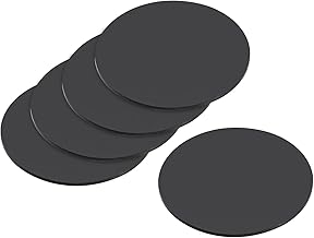 sourcing map 60MM Redondo Miniatura Modelo Bases, 2MM Grosor Circular Base, Negro Paquete de 5