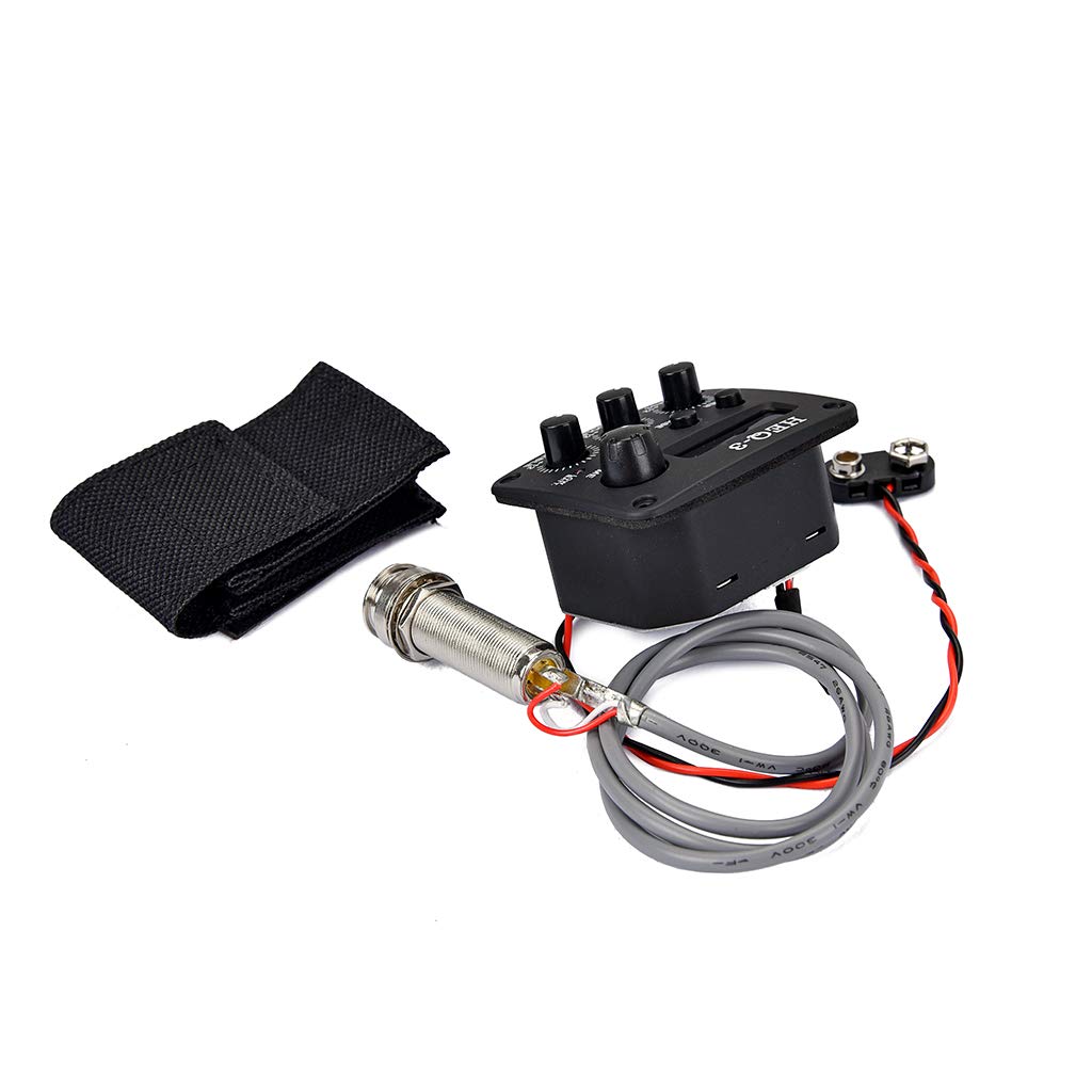 Préampli Guitare Alnicov Avec Micro Et EQ 3 Bandes - Réglage Auto/Manuel, Affichage LCD, Contrôle Volume/Basses/Médiums/Aigus - 7