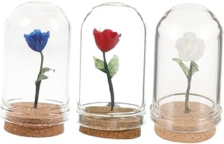 Parliky Mini Decoração 3 Peças Ornamento Decorativo Mini Rosa Casa Em Miniatura De Decoração Em Miniatura Modelo De Rosa Permanente Modelo De Flor De Rosa Em Miniatura Modelo De Flor