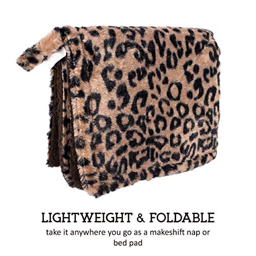 Downtown Pet Supply Thermal Cat Bed - Insulated Cat Mat With Aluminum Film & Sherpa Backing - Washer Safe Faux Fur Cover - Self-Warming Nap - Large - Animal Print Beige - 30 X 18 In #TOP2