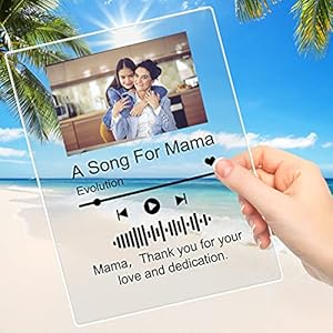 Personalized Glass Acrylic Art with Music and Picture Custom Scannable Acrylic Code Plaque for Room Decor and Gift for Valentines Day Wedding, Mothers Day, Birthday
