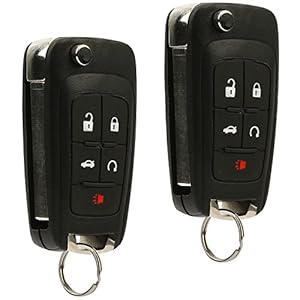 2 Key Fob fits 2010-2017 Buick Allure Encore Lacrosse Regal Verano/Chevy Camaro Cruze Equinox Impala Malibu Sonic/GMC Terrain Keyless Entry Remote Flip 2010 2011 2012 2013 2014 2015 2016 2017