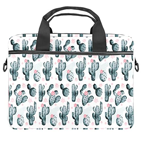 Housse PC portable 13-14.5 pouces avec bandoulière motif cactus