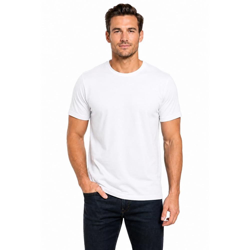 Men's 100% Cotton Crew Neck T-Shirt Regular Fit Short Sleeve Tee