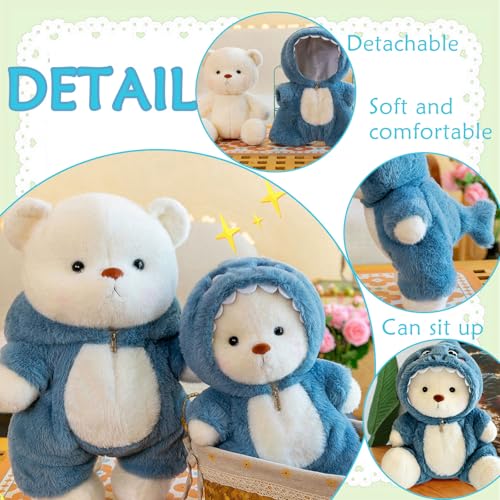 Get a hug ours en peluche, 30CM ours en peluche-Doudou habiller, Bobi bear, Adorable peluche teddy bear requin bleu, Mobilité articulaire Amovibles Amovible et Lavable, Cadeaux pour enfants – vue 6