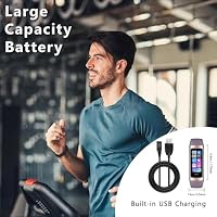 Fitness Tracker Smartwatch Herren Damen,24H Herzfrequenz- & Schlaftracking,Blutsauerstoff-Tracking, 20+ Sportmodi,1,1" AMOLED Display, Schrittzähler , IP67 wasserdicht für iOS Android (Bordeaux) – Ansicht 3